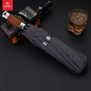 LORDWEY ของแท้ยี่ห้อร่มขนาดใหญ่ผู้ชายธุรกิจ1.2เมตรอัตโนมัติร่ม Windproof 10K ไม้ Handle ร่มกอล์ฟ Rain