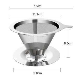 【In stock】MERCUR Reusable Holder 304 Stainless Steel Double Layer Coffees Drip Mesh Tea Filter Coffee Filter Basket Tools