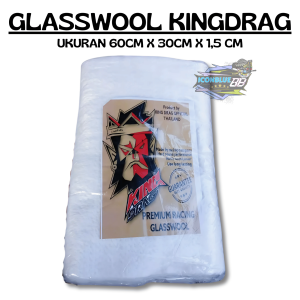 iconblue88 GLASSWOOL BUSA PREMIUM Model KING DRAG THAILAND IMPORT SUPER JUMBO 60x30x15 60cmx30cmx15 Peredam suara Knalpot Anti Bakar Universal