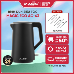 Bình Đun Siêu Tốc Thông Minh Magic Eco AC-43 1.7L 2200W Đế Tiếp Điện Strix Bảo Hành 24 Tháng