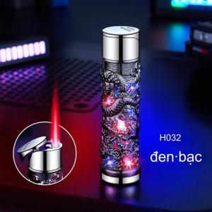 Bật lửa khò kim loại cao cấp H032 Rồng nổi 3D+Đen+Chớp