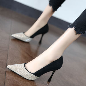 Huilm womens high-heeled high-heeled 9cm sandals stiletto high-heeled high-heeled shoes ins new spring temperament shallow mouth banquet dress shoes