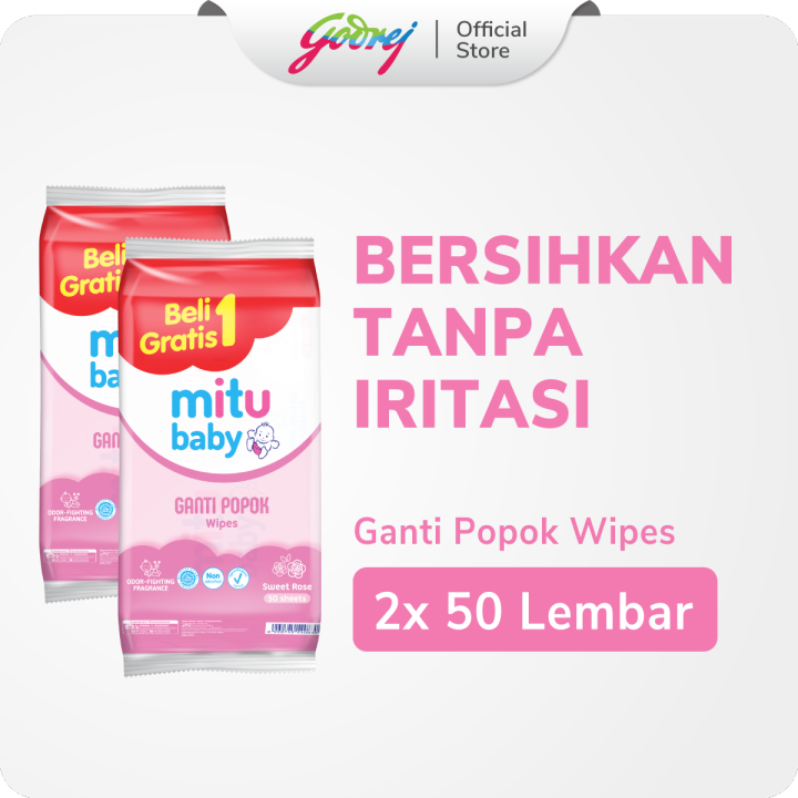 [Paket Spesial] [BUY 2 GET 2] Mitu Baby Ganti Popok Wipes Sweet Rose ...