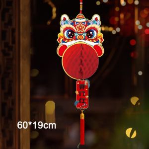 CREATIVE PAVILION พลาสติกทำจากพลาสติก โคมไฟสีแดง กระดาษสำหรับตกแต่ง สีแดงเเดง โคมไฟแขวนเพดาน สร้างสรรค์และสร้างสรรค์ เครื่องรางนำโชค จี้สำหรับปีใหม่ สำหรับปีใหม่