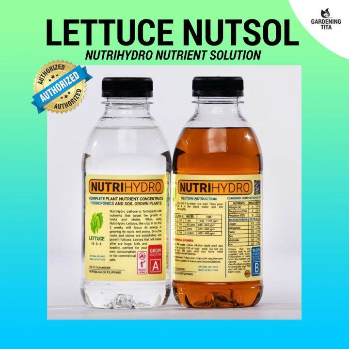 (500ML) Lettuce Nutsol / Nutrient Solution / Fertilizer For Hydroponics ...