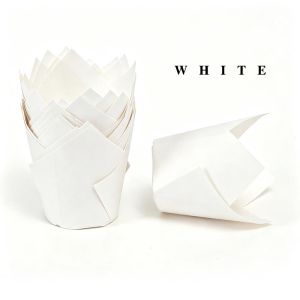 50Pcs DIY Cake Muffin Cups Bakeware Pastry Tools Paper Cake Cup Decoration Tools Tulip Chocolate Wrapper Baking Muffin Paper Liner Holder Disposable