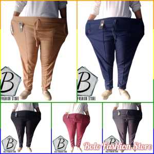 Doty Pants Wanita Super Jumbo XXXL Motif Polos Premium | Celana Big Size | Dotty Oversize Pants | Clana Tali