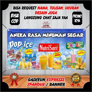 Spanduk Banner Minuman Pop Ice Blender Viral Kekinian - Banner Minuman Pop Ice Banner Jualan Pop Ice