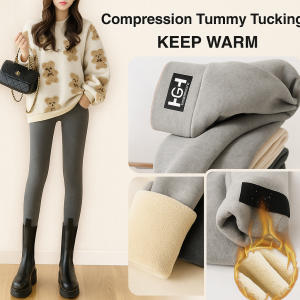 【High-waisted Super Warm】Fleece LeggingsThickened And Fleece-lined For Extra Warmth Slim-fitting LeggingsSlim-fitting And Warm Leggings That Wont SagExtra Thick Plus-size Cotton Leggings For Autumn And Winter