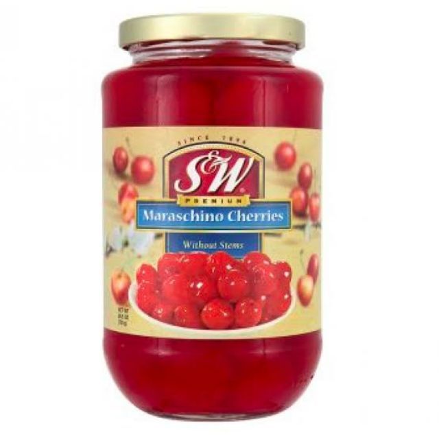 Sandw Maraschino Cherry เชอรี่ในน้ำเชื่อมแบบมีก้าน 751 G Th 4907