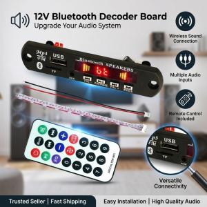 12V Bluetooth 5.0 MP3 Player Decoder Board for car FM Radio TF USB 3.5mm AUX Module Receiver Audio Amplifier Board With Remote Control J40