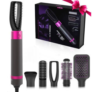 5in1 Hair Dryer Hot Air Brush 1200W Big Wind Hair Straightener Comb Curling Iron Electric Hair Styling Tool