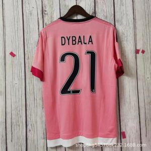 1516 Juventus Away Kit Pink Retro Soccer Jersey 7 No. C Luo 21 HadiBala