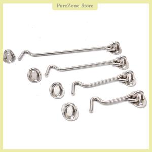 [PureZone] Stainless Steel Cabin Hook And Eye Latch Lock Shed Gate Door Catch Silent Holder