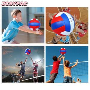 JCSYFAC Bóng chuyền chuyên nghiệp cạnh tranh PVC bóng chuyền Kích thước 5 cho bãi biển Ngoài trời cắm trại bóng chuyền trò chơi trong nhà bóng đào tạo bóng