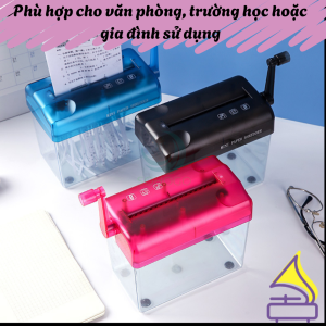 Máy hủy giấy mini cầm tay- Máy cắt giấy cầm tay tiện dụng-Máy huỷ tài liệu - Máy cắt giấy Shredder A6 phù hợp cho văn phòng gia đình Phù hợp cho văn phòng trường học hoặc gia đình sử dụng
