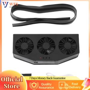 【Flagship】Solar Powered Car Radiator Cooling Fan with 3 Air Outlets Car Window Air Vent Fan USB Powered Auto Vent Fan for Vehicles