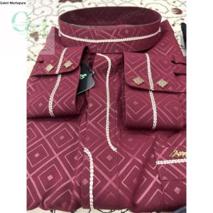 Kemko Baju Koko Sultan Wolfis Motif Diamond Busana Muslim Pria Dewasa Lengan Panjang Terlaris