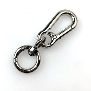 2Pcs Zinc Alloy Ring Key Holder WithSnap Hook Carabiner Keychain Buckle Keyring Carabiner Key Holder