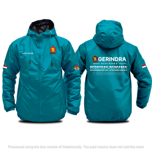 Jaket Hoodie Custom Gerindra Premium Zipper - Bahan Cotton Lembut Desain Casual