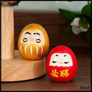 [liujinpeng] Japanese Daruma Doll Crafts Japanese Inspired Wealth Prosperity Decor Lucky Charm Fortune Ornament Landscape Home Desk Decor Miniature Gifts Accessories