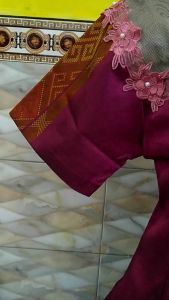 Baju setelan tenun(bluse dan rok) ungu