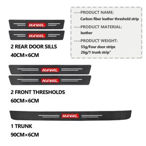 sapid Anti-Scratch Carbon Fiber Auto Door Sill Threshold Protection Strip Guard Sticker Compatible with Haval H6 Jolion Dargo M6 F7 4P T8Y6B