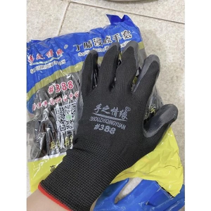 [12 ĐÔI] Bịch 12 đôi găng tay 388 phủ PU găng tay phủ sơn loại dày 500gram/bịch găng tay lao động
