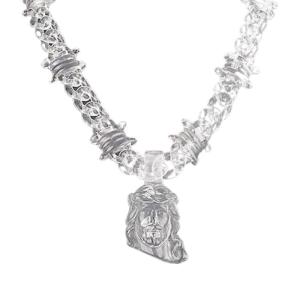 Clear Acrylic Pendant Necklace Rock Party Jewelry Fashion Male Jewelry Acrylic Texture Present for Fashion Enthusiasts