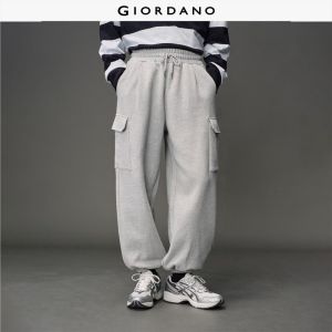 Giordano Men Fleece lined elastic waist cargo joggers Free Shipping 12115054