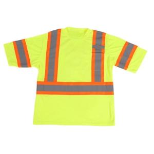 Breathable Safety T-Shirt High Visibility Construction Shirts Short Sleeve Shirts with Reflective Strips Safety Shirts