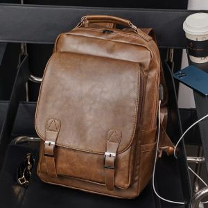 Balo đi học chất liệu da cao cấp balo da chống xốc đựng laptop 156 inch