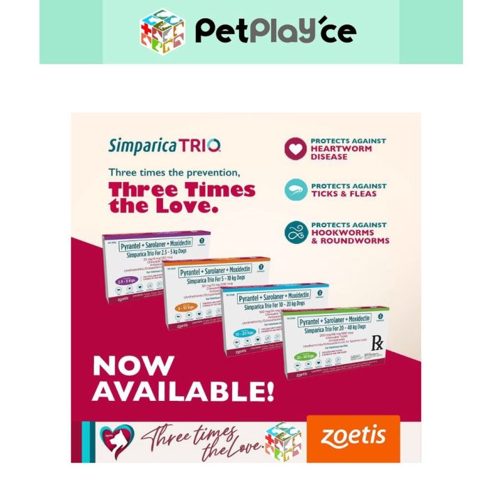 Simparica TRIO Anti Tick & Flea Chewable Tablet for Dog w/ Sticker ...