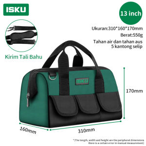 ISKU Tool Bag Besar Multifungsi 13 16 18 inch 1680D Bahan Kain Oxford Tas Perkakas