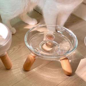 AP AIMAYAPET Elevated Pet Bowl Plastic Transparent Cat Food Bowl Neck Protection Pet Feeding Bowls Mangkuk Kucing