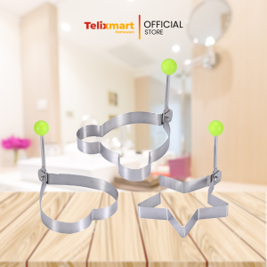 DoraHomi Cetakan Telur Karakter Telor Ceplok Mata sapi Motif Bintang Mickey Love Stainless 3pcs