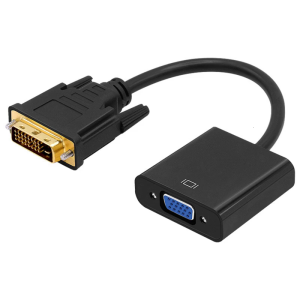 Fast Speed DVI-D to VGA Adapter Cable 24+1 Pin DVI to VGA Converter Wire Line with Chip for Better Display Performances