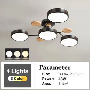 LED Ceiling Light Tri-Color Dimmable Macaron Chandelier Nordic Modern Minimalism Ceiling Pendant Light For Office Restaurant Bedroom Living Room Balcony Dinning Room Kitchen Corridor Aisle Home Decoration Lighting