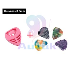 AUK 0.5mm 1mm Guitar Pick Colorful Picks For Bass Electric & Acoustic Guitars