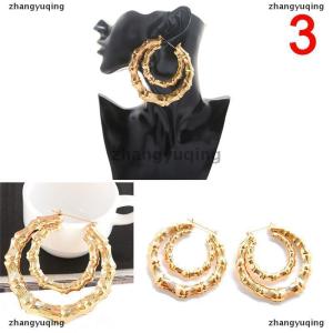 [COD] zhangyuqing Large Bamboo Earrings Hip-Hop Earrings Ladies Hoop Hoops Ear Circle