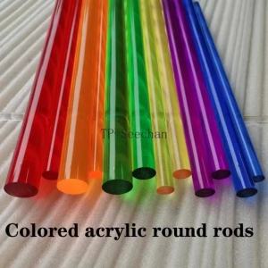 Colorful Translucent Acrylic Rod Plastic Round Rod Dia 3-50mm PMMA Solid Cylinder Pexiglass Bar Organic Glass Rod