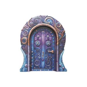 FLYING Wooden Fairy Door Hand Painted Miniature Fairy Garden Door Art Rustic Finish Courtyard Elf Door Fairy Garden