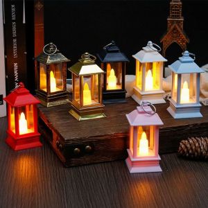 UMBRAULI Retro LED Electronic Candle Light Creative Flameless Outdoor Hanging Small Lanterns Bedside Lighting Battery-Operated Christmas Tree Decor Christmas Halloween Decor