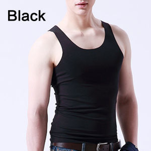 Blues Shop 1PC Casual Bouncy Top Mens Seamless Ice Silk Tank Slim Tight Undershirt Fashion Elastic Solid