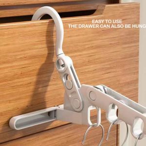 Folding 5-hole Clothes Drying Rack Travel Clothe Hanger Hook Portable Foldable Clothing Hanging Rak for Hotel Home