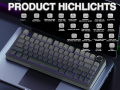 AULA 80 Keys 2.4G/Bluetooth/Wired Tri-mode Hotswap mechanical keyboard RGB backlit 3/5PIN Switch mechanical keyboard (F75). 
