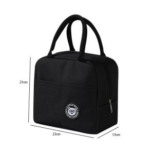 [✅SG Ready Stock] Portable Insulated Lunch bag Waterproof Oilproof Aluminum Foil Insulated Thermal Food Picnic Lunch BagCold Food Cooler Solid Color Picnic Handbag