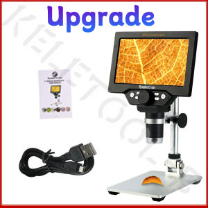 Mikroskop Digital Elektronik 1200X Zoom Layar Besar 7 Inci Resolusi 12MP Alat Pembesar HD untuk Perbaikan PCB Koin Analisis Serangga Fitur 8 Lampu LED USB Video Recording