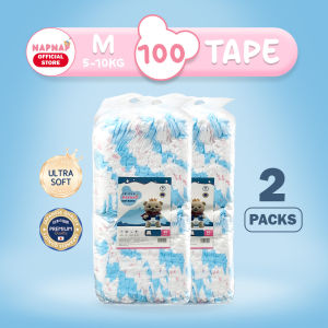 Napnap Baby Diapers TAPE MEDIUM 100pcs - Diapers for Newborn Kids Children Secured Fit Smooth Fast Absorbent
