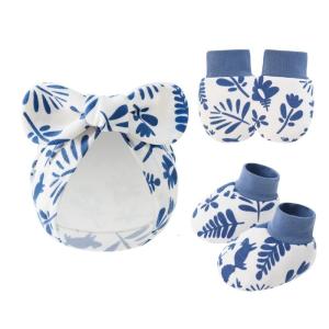 Trẻ sơ sinh Essential trang phục đặt bông chống trầy xước mũ với găng tay & vớ tính năng nhẹ nhàng thân thiện với da vải